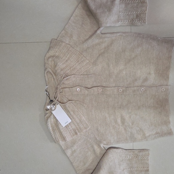 Mango Women's Baby Doll Neck Cardigan, Sz l - Picture 2 of 3
